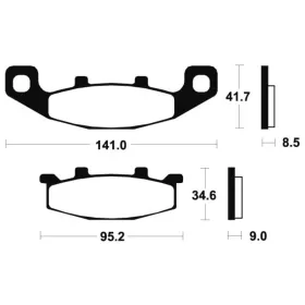 TECNIUM Street Performance Sintered Metal Brake pads - MF97 Hyosung / Kawasaki / Suzuki 400-1100cc 88-07