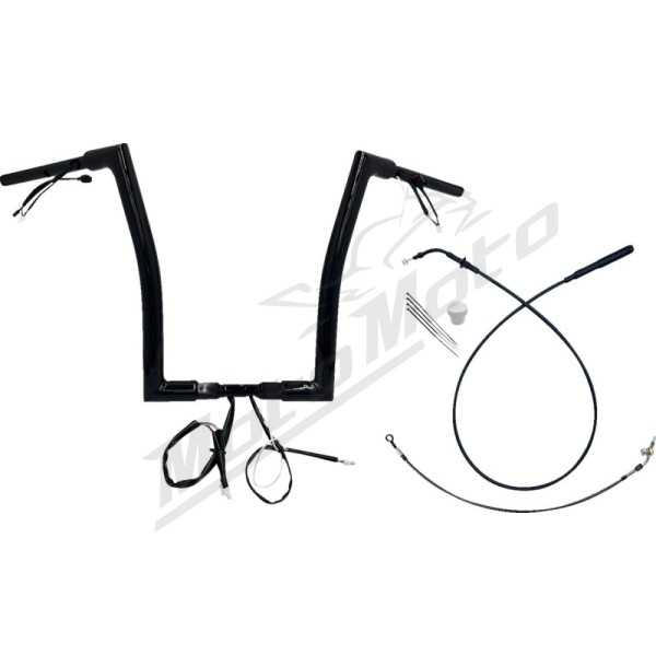 FAT BAGGERS INC. 1-1/2" EZ Install Flat Top Sharknose Handlebar Kit Black 38mm 89cm (40,5cm)