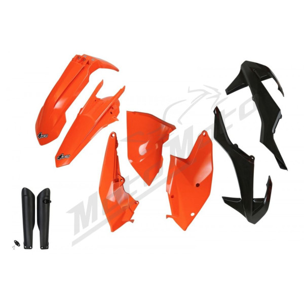 UFO Plastic set with fork guards KTM EXC / EXC-F 125-500 17-19