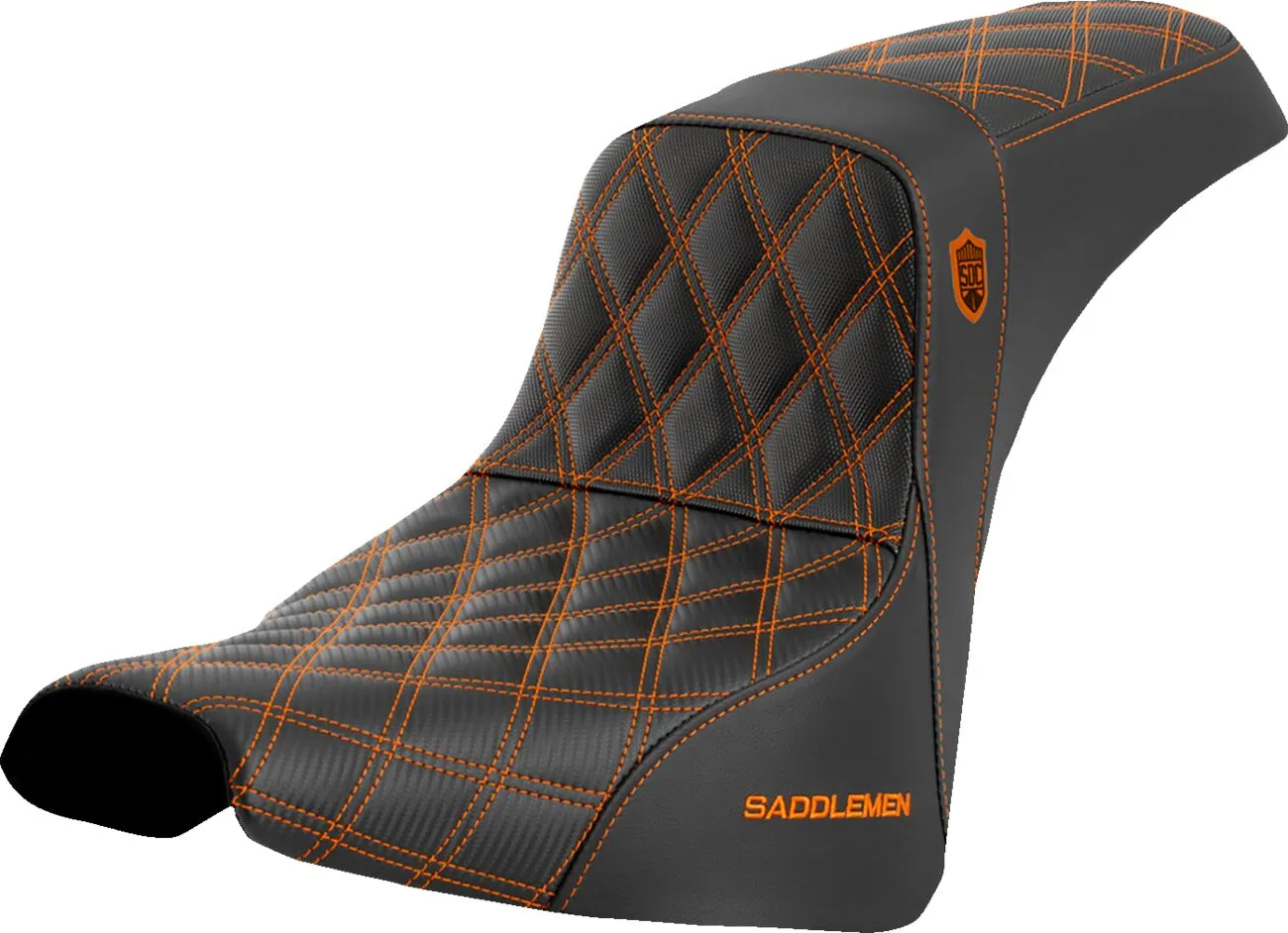 SADDLEMEN Pro Series SDC Performance Grip Seat Orange Harley Davidson FXBB / FXBBS / FXST 1750-1868cc 18-25