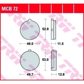 BRAKE PADS TRW MCB72 STANDARD
