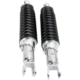 EMGO Shorty Universal Chrome Rear Shock Absorbers With Black Springs 2pcs