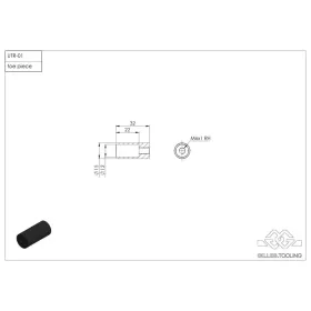 GILLES TOOLING Toe Piece for Footpegs Brake Black 32mm