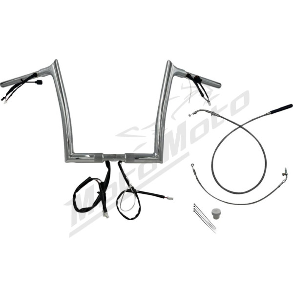 FAT BAGGERS INC. Pointed Top Handlebar Kit Chrome 89x30.5cm Harley Davidson FLHX / FLHXS / FLTRX / FLTRXL 1868-1977 23-26
