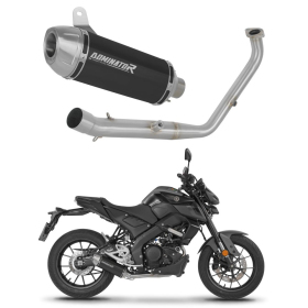 Dominator Full Exhaust System Collector Silencer S3 BLACK + dB killer (Euro 5+) Yamaha MT 125 24->