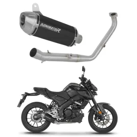 Dominator Full Exhaust System Collector Silencer S3 BLACK + dB killer (Euro 5+) Yamaha MT 125 24->