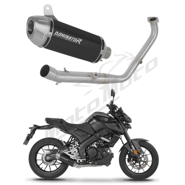 Dominator Full Exhaust System Collector Silencer S3 BLACK + dB killer (Euro 5+) Yamaha MT 125 24->