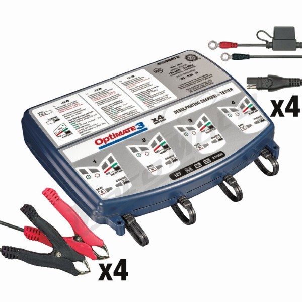 TECMATE OptiMate 3 x 4 Akumuliatoriaus pakrovėjas