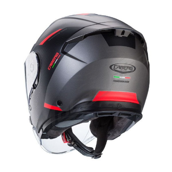 Jet Open Helmet Caberg Flyon II Boss black/grey/red