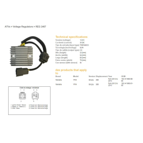 DZE Voltage Regulator 12V 35A Yamaha / Kymco 300-450cc 10-13