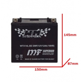 Akumuliatorius WTX14L-BS / YTX14L-BS SMF 12V / 12Ah