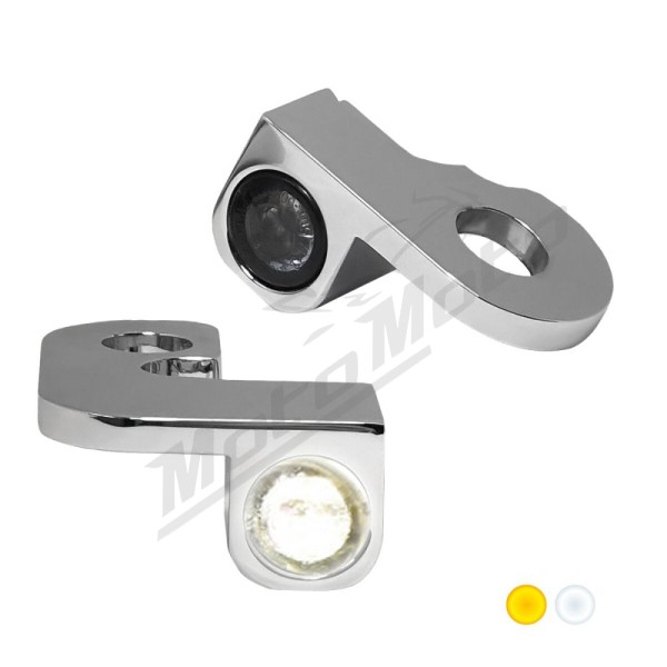 HEINZ BIKES Nano posūkiai/gabaritinės šviesos ant vairo chromuoti Harley Davidson FLD / FXD / FXDB / FXDL / FXDX / FXDC 1340/1800 91-17