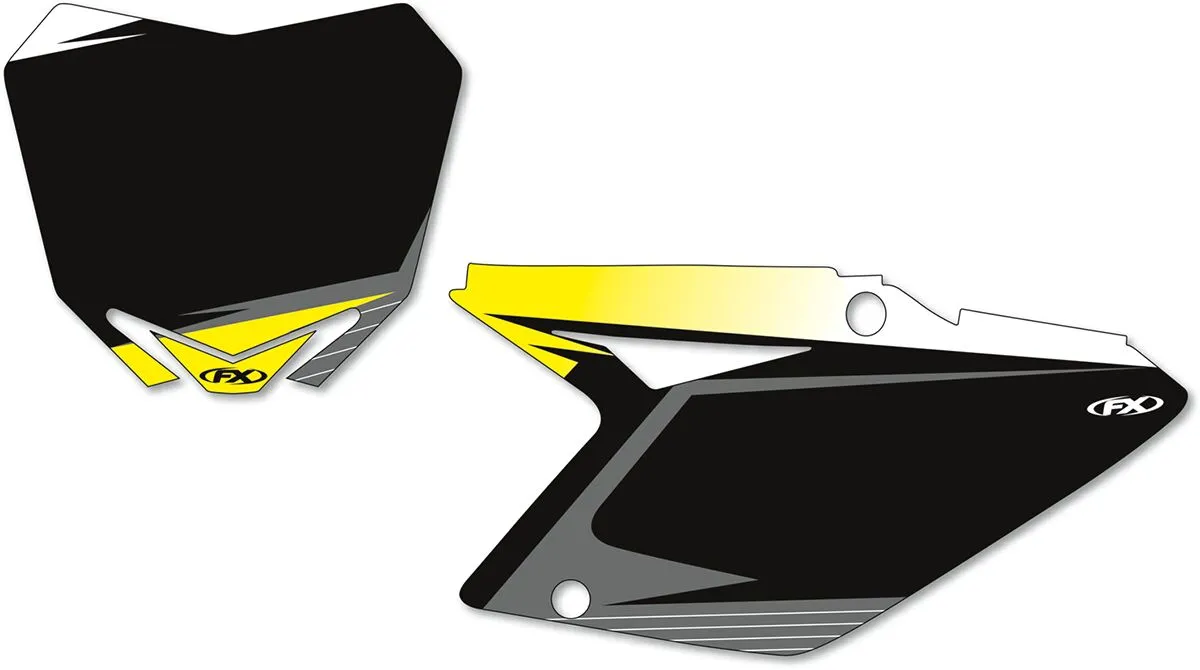 FACTORY EFFEX Pre-Cut Graphic Number Plate Kit Suzuki RM-Z 250cc 07-09
