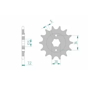 AFAM plieninė priekinė žvaigždutė 20305 - 520 HM/HONDA 125-250CC 1986-2017