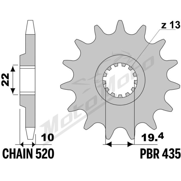 JT/PBR Grandinės komplektas sustiprintas 520X1R3 14/43 Suzuki DR 350 90-99