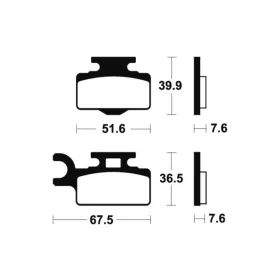 TECNIUM Racing MX/ATV Sintered Metal Brake pads MOR252 Kawasaki / KTM / Suzuki 65cc 00-24