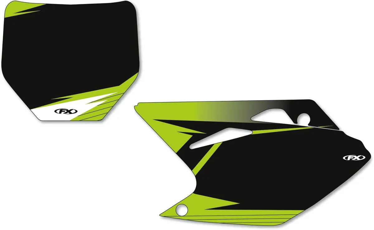 FACTORY EFFEX Pre-Cut Graphic Number Plate Kit Kawasaki KX 250-450F 16-18
