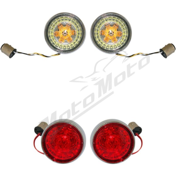 CUSTOM DYNAMICS Priekinių ir galinių posūkio signalų rinkinys Harley Davidson FLD / FLHC / FLHCS 1584-1977cc 11-24