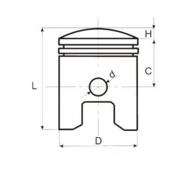 Piston HONDA MBX 80cc PIN Ø12 Ø49,50-52