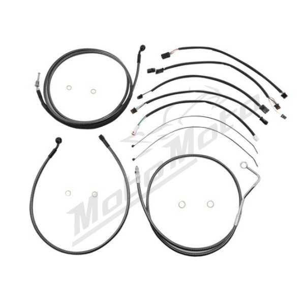 MAGNUM SHIELDING Anglies pluošto trosų / lynų / elektros laidų prailginimo kompl. 38/43cm Harley Davidson FLHRXS / FLHT / FLHTCU 1750/1868 17-24
