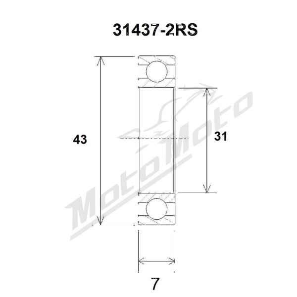 BLACK BEARING B3 Bearing 31x43x7 mm 31437-2RS