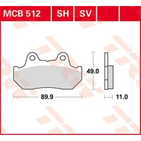 TRW SH Series Sindered Rear Brake Pads Honda CB / CBR / CBX / CX / FT / GL / NSR / VF / VFR 250-1100cc 81-90