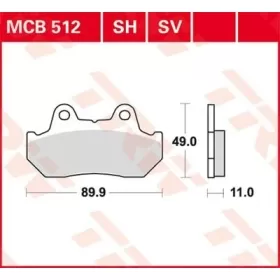 TRW SH Series Sindered Rear Brake Pads Honda CB / CBR / CBX / CX / FT / GL / NSR / VF / VFR 250-1100cc 81-90