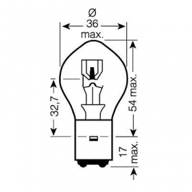 Light bulb BOSMA BA20D 12V/35-35W