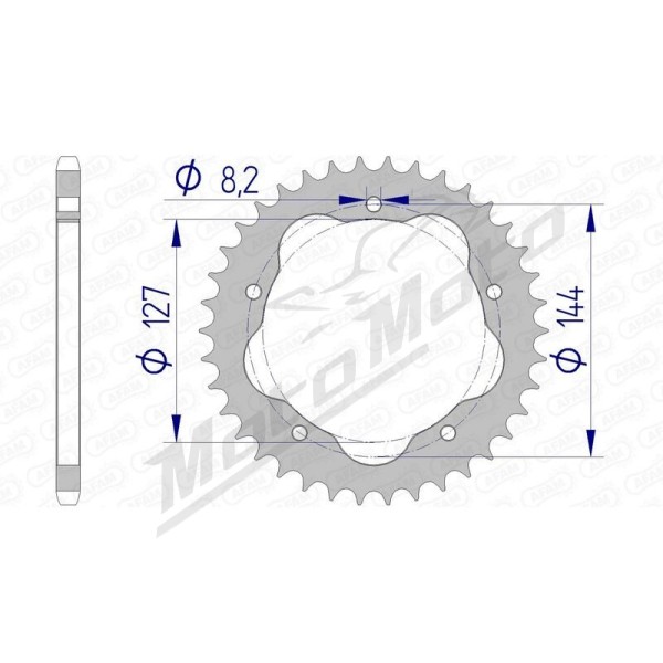 AFAM Aluminium Rear Sprocket 520 36-44 teeth