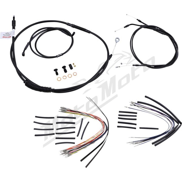 BURLY BRAND Ape Hangers handlebars Cables / Lines Kit Harley Davidson 1450cc 2001-2005