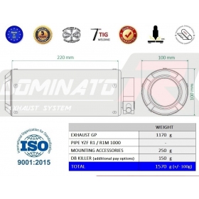 Duslintuvo bakelis Dominator GP YAMAHA YZF R1 / R1M 1000 RN 65 2020-2022