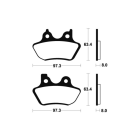 TECNIUM Street Performance Sintered Metal Brake pads MF326 Harley Davidson Electra / Road King / Heritage / Softail / Dyna / Night Train / V-Rod / C / Sporster 883-1584cc 00-15
