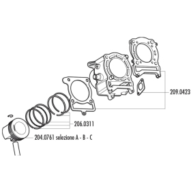 Stūmoklio žiedai POLINI Sport Ø63 Minarelli 125-150cc 4T