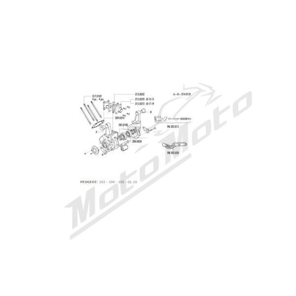 POLINI PGT Alkūninis velenas Aprilia / Benelli / Beta / Italjet / Malaguti / MBK / Rieju / Yamaha 50cc 93-18