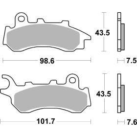 SBS Street 233CT Scooter Carbon Tech Organic Brake Pads Honda ADV / PCX 125-150 18-24