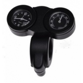 Universal clock with thermometer fastening on handlebar