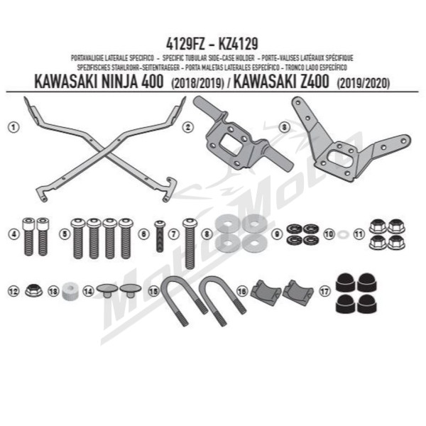 KAPPA Galinės daiktadėžės laikiklis Kawasaki Ninja / Z 400 18-22