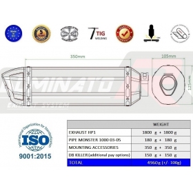 Exhausts silincers Dominator HP1 DUCATI MONSTER 1000 2003-2005