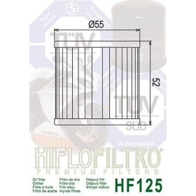 Tepalo filtras HIFLO HF125 KAWASAKI ER/ Z/ EX/ KZ 250-305cc 1978-1997