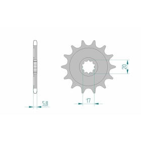 AFAM Steel Standard Front Sprocket 24304 - 520 13-14 teeth ​​​​​​​SUZUKI RM-Z / KAWASAKI KX 250cc 04-06