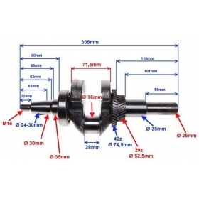 Crankshaft HONDA GX390 / GO-KART