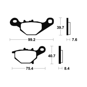 TECNIUM MX/ATV stabdžių trinkelės MO320 Suzuki RM 85cc 05-23