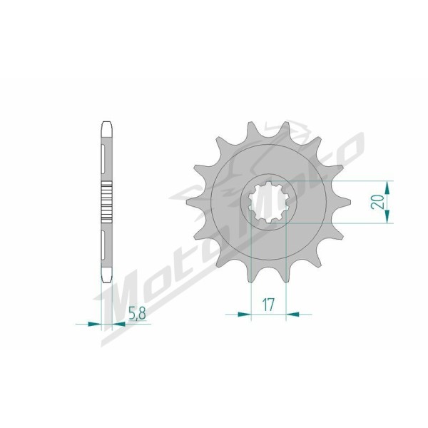 AFAM Steel Standard Front Sprocket 24304 - 520 13-14 teeth ​​​​​​​SUZUKI RM-Z / KAWASAKI KX 250cc 04-06