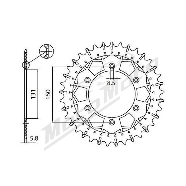 SUNSTAR SPROCKETS Rear Sprocket Kawasaki / Suzuki 125-500 82-24