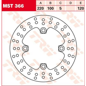 TRW Round Fixed Rear Brake Rotor Kawasaki ER / KLE / Z / ZX 600-1000cc 98-16