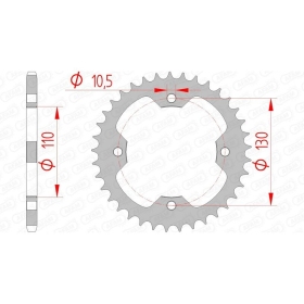 AFAM Steel Standard Rear Sprocket 520 35-38 teeth KAWASAKI KFX 450 08-15