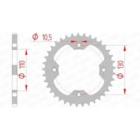 AFAM Steel Standard Rear Sprocket 520 35-38 teeth KAWASAKI KFX 450 08-15
