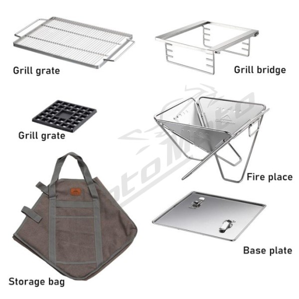 Burning fire grill 40x36x33cm