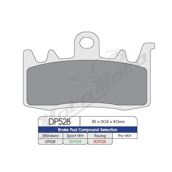 DP BRAKES Standard Sintered Metal Brake Pads Aprilia / Benelli / BMW / Can Am / CCM / CF Moto / Ducati / Kawasaki / KTM / Kymco / Triumph 397-2458cc 13-25 