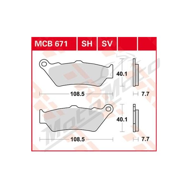TRW SV Series Sindered Brake Pads Aprilia / Benelli / Bimota / BMW / CF Moto / Ducati / Harley Davidson / Honda / Indian / KTM / Yamaha 125-1200cc 93-23